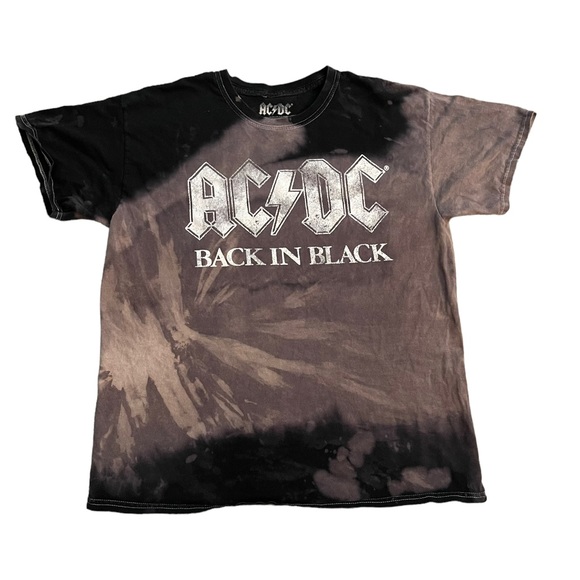 ACDC Tops - AC/DC Back in Black T-Shirt 0X Bleach Dye